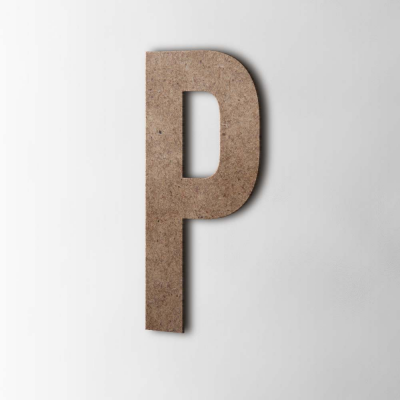 Houten Letter P Bebas Neue MDF Bruin - 1