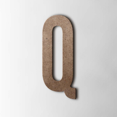 Houten Letter Q Bebas Neue MDF Bruin - 1