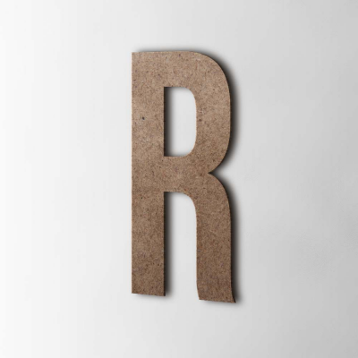 Houten Letter R Bebas Neue MDF Bruin - 1 Houten Letter R Bebas Neue MDF Bruin - 1