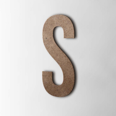Houten Letter S Bebas Neue MDF Bruin - 1