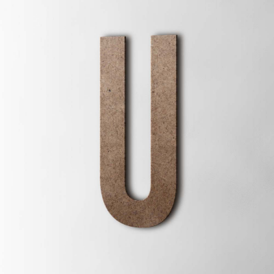 Houten Letter U Bebas Neue MDF Bruin - 1