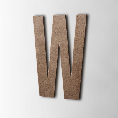 Houten Letter W Bebas Neue MDF Bruin - 1