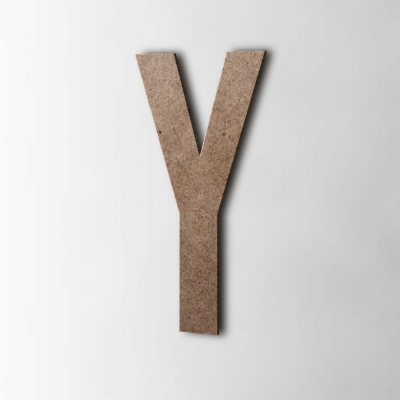 Houten Letter Y Bebas Neue MDF Bruin - 1