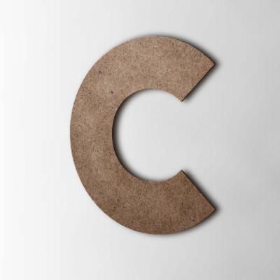 Houten Letter C Big John MDF Bruin - 1