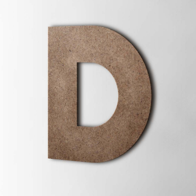 Houten Letter D Big John MDF Bruin - 1