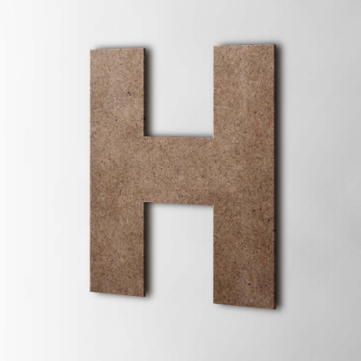 Houten Letter H Big John MDF Bruin - 1 Houten Letter H Big John MDF Bruin - 1