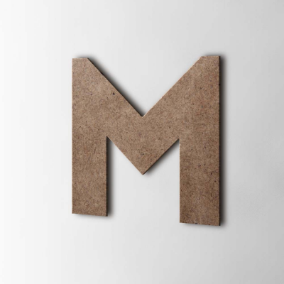 Houten Letter M Big John MDF Bruin - 1 Houten Letter M Big John MDF Bruin - 1