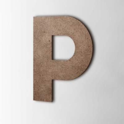 Houten Letter P Big John MDF Bruin - 1