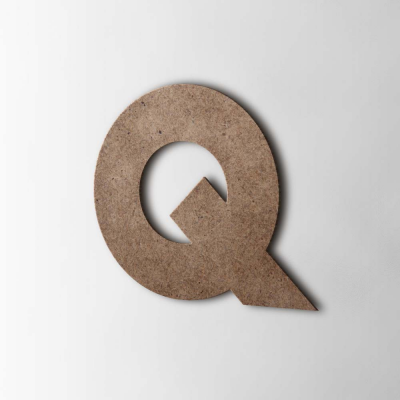 Houten Letter Q Big John MDF Bruin - 1