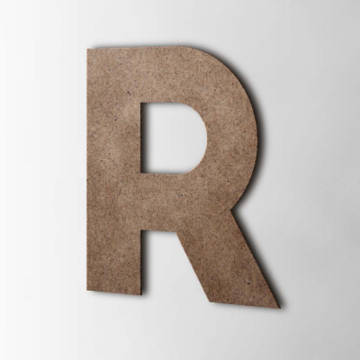 Houten Letter R Big John MDF Bruin - 1