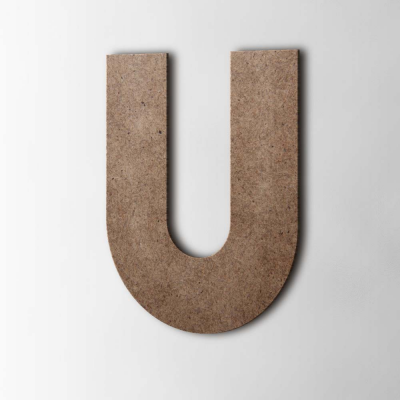 Houten Letter U Big John MDF Bruin - 1 Houten Letter U Big John MDF Bruin - 1