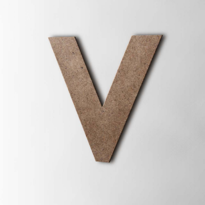 Houten Letter V Big John MDF Bruin - 1