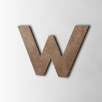 Houten Letter W Big John MDF Bruin - 1
