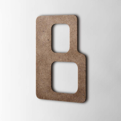 Houten Letter B Checkbook MDF Bruin - 1