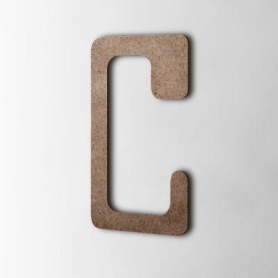 Houten Letter C Checkbook MDF Bruin - 1