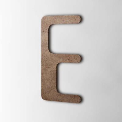 Houten Letter E Checkbook MDF Bruin - 1