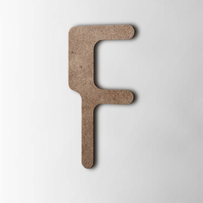 Houten Letter F Checkbook MDF Bruin - 1