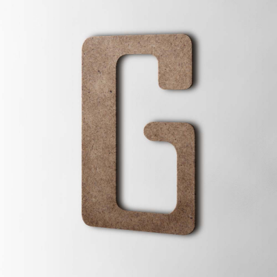 Houten Letter G Checkbook MDF Bruin - 1