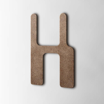 Houten Letter H Checkbook MDF Bruin - 1