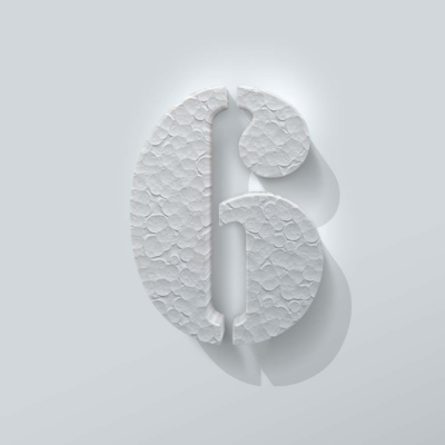 Piepschuim Cijfer 6 Stencil - 1