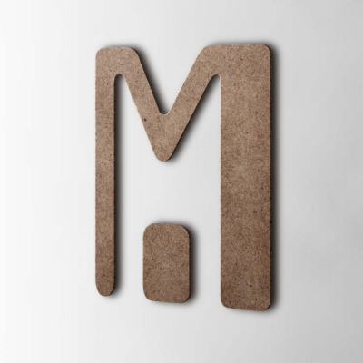 Houten Letter M Checkbook MDF Bruin - 1