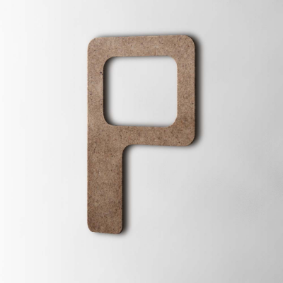 Houten Letter P Checkbook MDF Bruin - 1