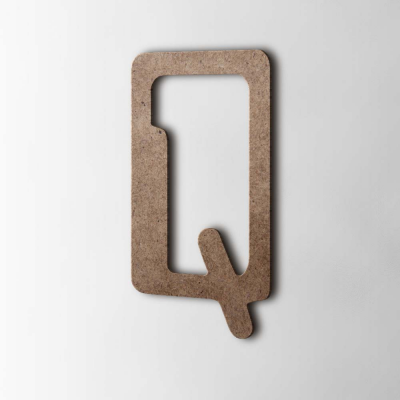 Houten Letter Q Checkbook MDF Bruin - 1 Houten Letter Q Checkbook MDF Bruin - 1