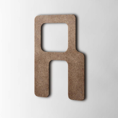 Houten Letter R Checkbook MDF Bruin - 1