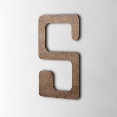 Houten Letter S Checkbook MDF Bruin - 1