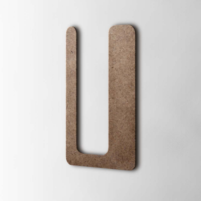 Houten Letter U Checkbook MDF Bruin - 1