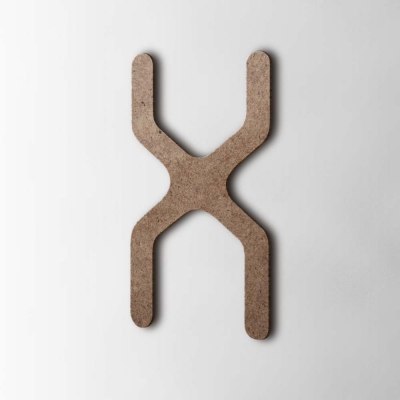 Houten Letter X Checkbook MDF Bruin - 1