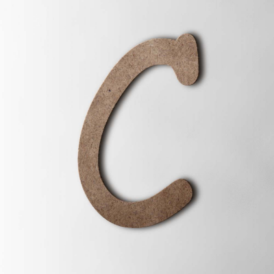 Houten Letter C Comic Sans MDF Bruin - 1