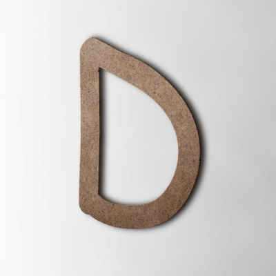 Houten Letter D Comic Sans MDF Bruin - 1