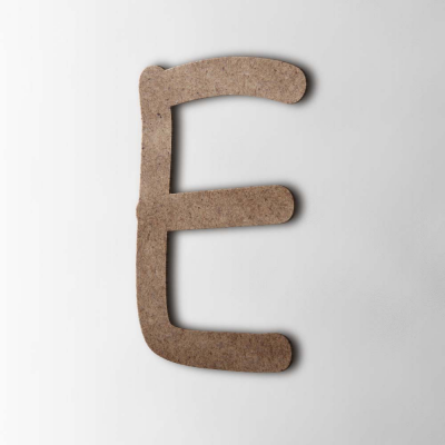Houten Letter E Comic Sans MDF Bruin - 1