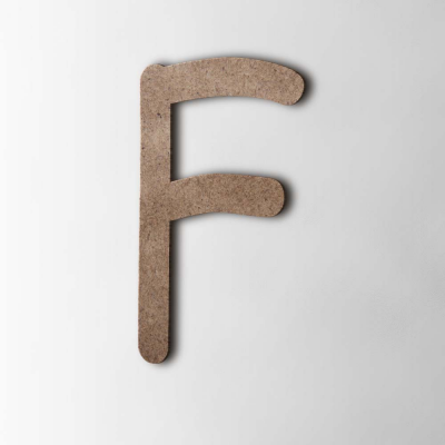 Houten Letter F Comic Sans MDF Bruin - 1
