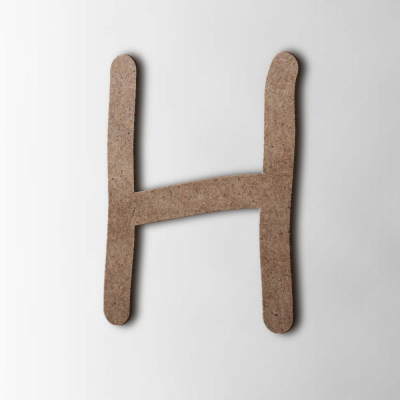 Houten Letter H Comic Sans MDF Bruin - 1 Houten Letter H Comic Sans MDF Bruin - 1