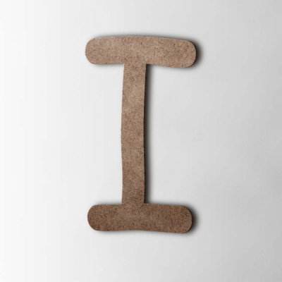 Houten Letter I Comic Sans MDF Bruin - 1