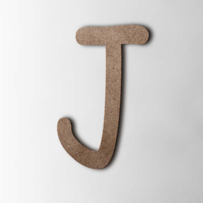 Houten Letter J Comic Sans MDF Bruin - 1