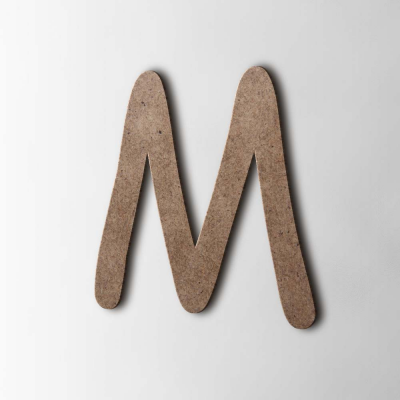 Houten Letter M Comic Sans MDF Bruin - 1