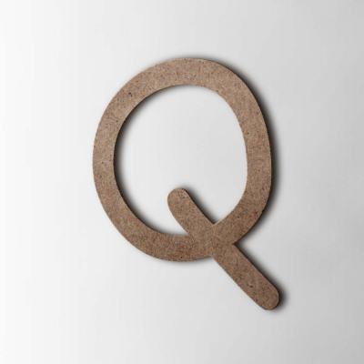 Houten Letter Q Comic Sans MDF Bruin - 1