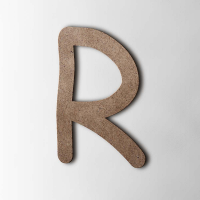 Houten Letter R Comic Sans MDF Bruin - 1 Houten Letter R Comic Sans MDF Bruin - 1
