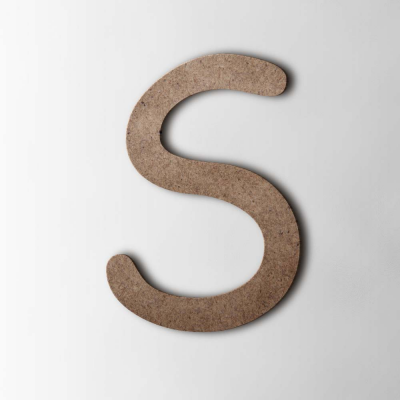 Houten Letter S Comic Sans MDF Bruin - 1