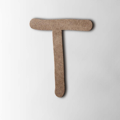 Houten Letter T Comic Sans MDF Bruin - 1