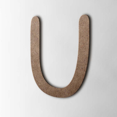 Houten Letter U Comic Sans MDF Bruin - 1
