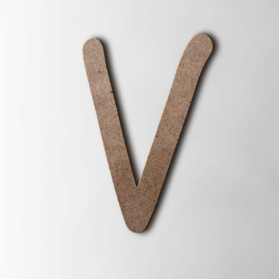 Houten Letter V Comic Sans MDF Bruin - 1