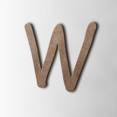 Houten Letter W Comic Sans MDF Bruin - 1