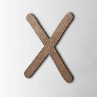 Houten Letter X Comic Sans MDF Bruin - 1 Houten Letter X Comic Sans MDF Bruin - 1