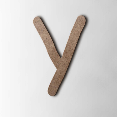 Houten Letter Y Comic Sans MDF Bruin - 1