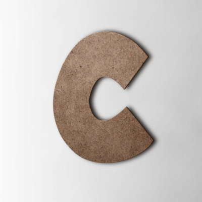 Houten Letter C Grobold MDF Bruin - 1