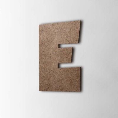 Houten Letter E Grobold MDF Bruin - 1